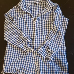 Button down blue/white checked shirt